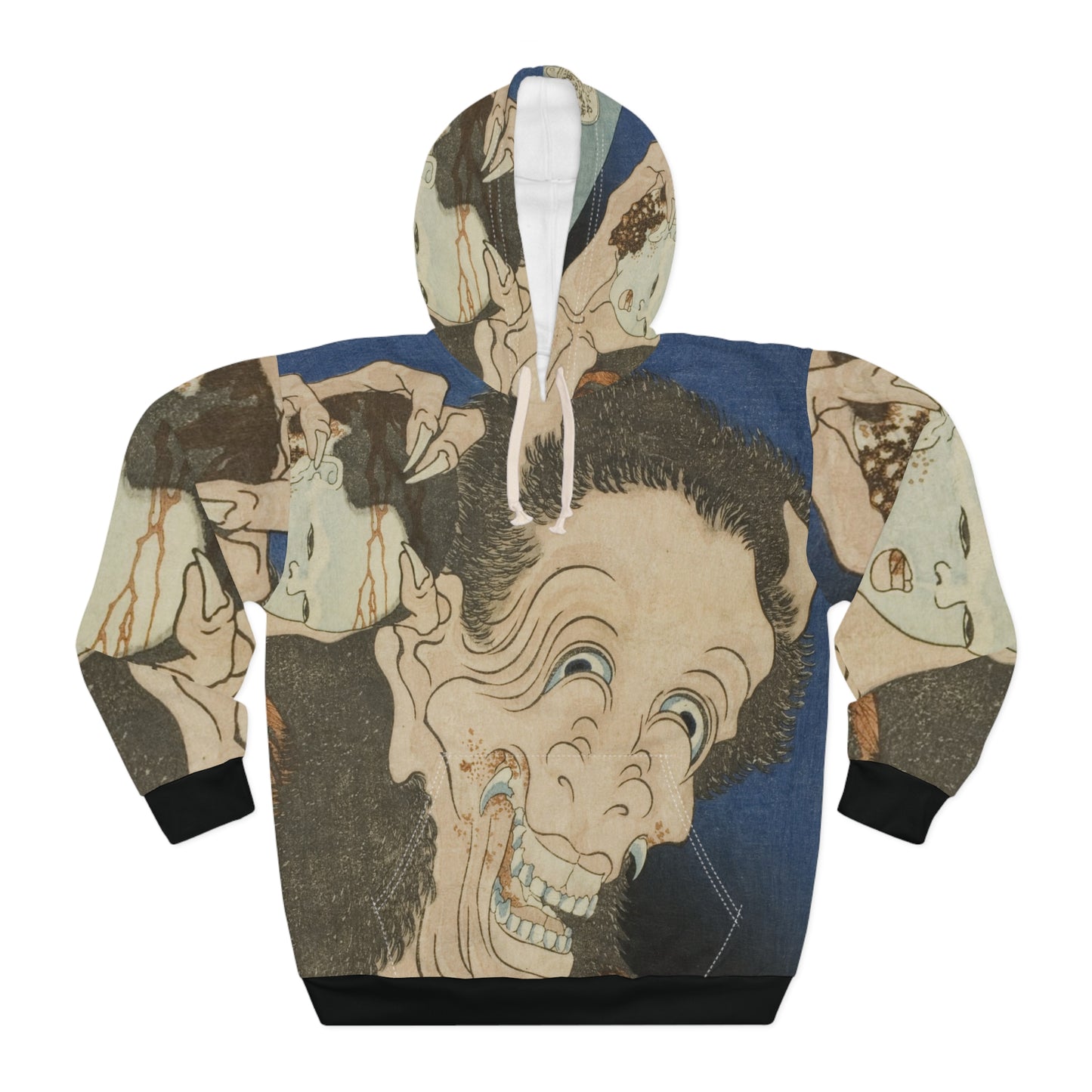 The Laughing Demoness / Hokusai / Unisex Pullover Hoodie (AOP)