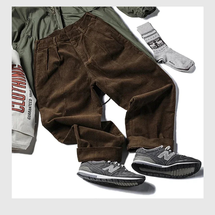 Cambridge Corduroy Pleated Trousers