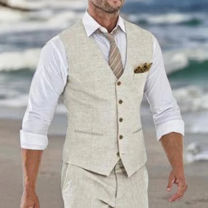 Riviera Linen Waistcoat