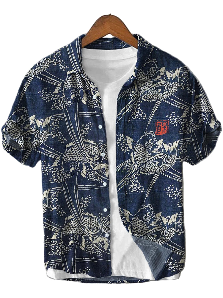 Lapel Hawaiian Shirt