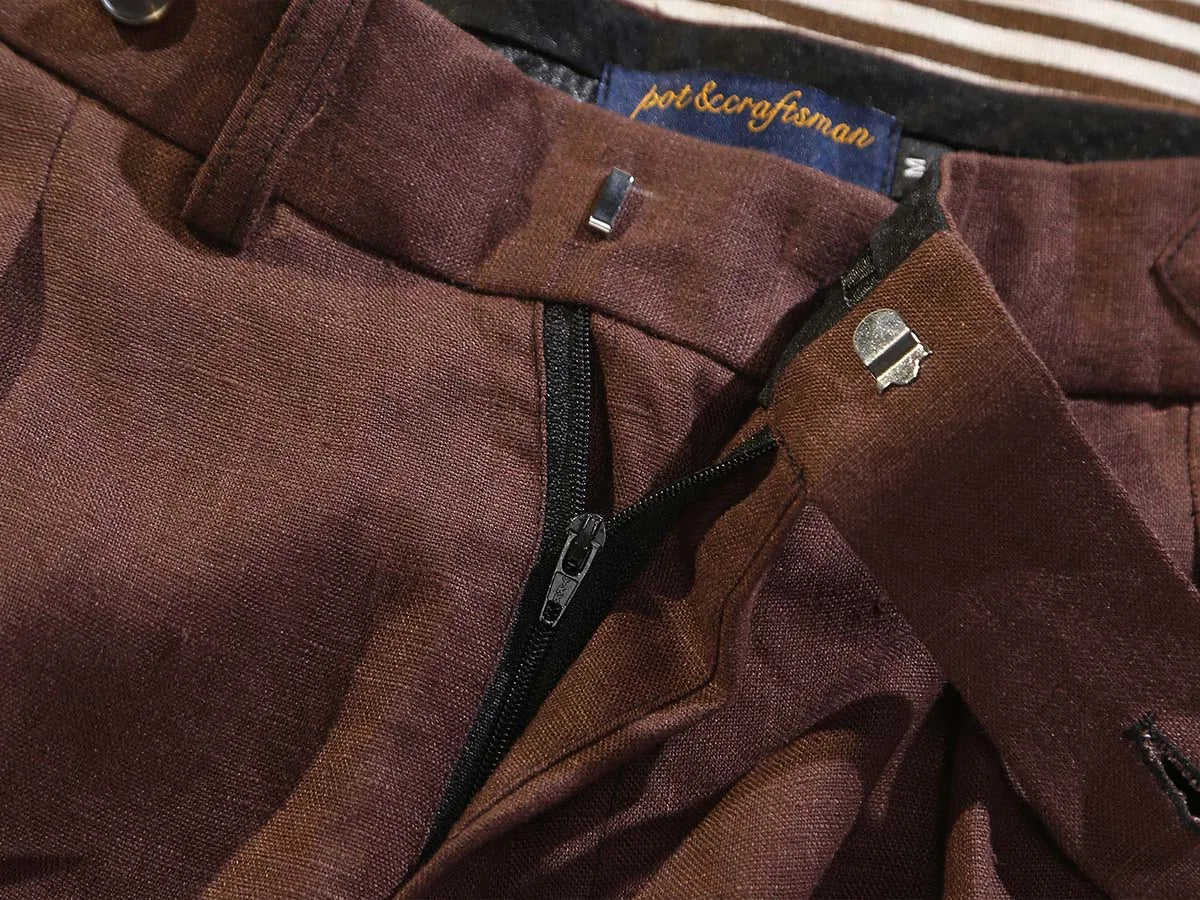 Sandhurst Taupe Linen Pants