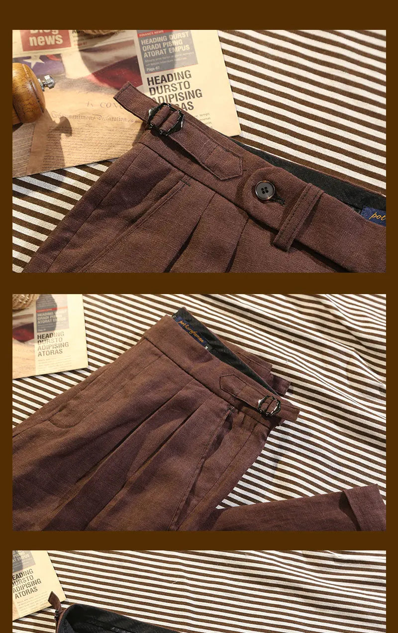 Sandhurst Taupe Linen Pants