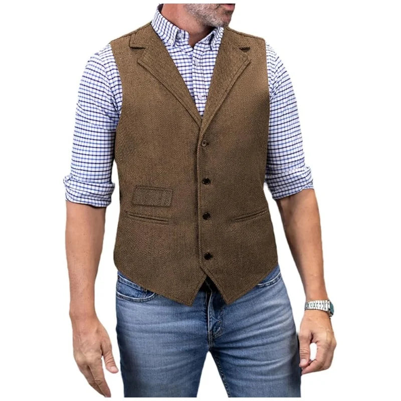 Herringbone Tweed Waistcoat