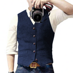 Padded Herringbone Retro Vest
