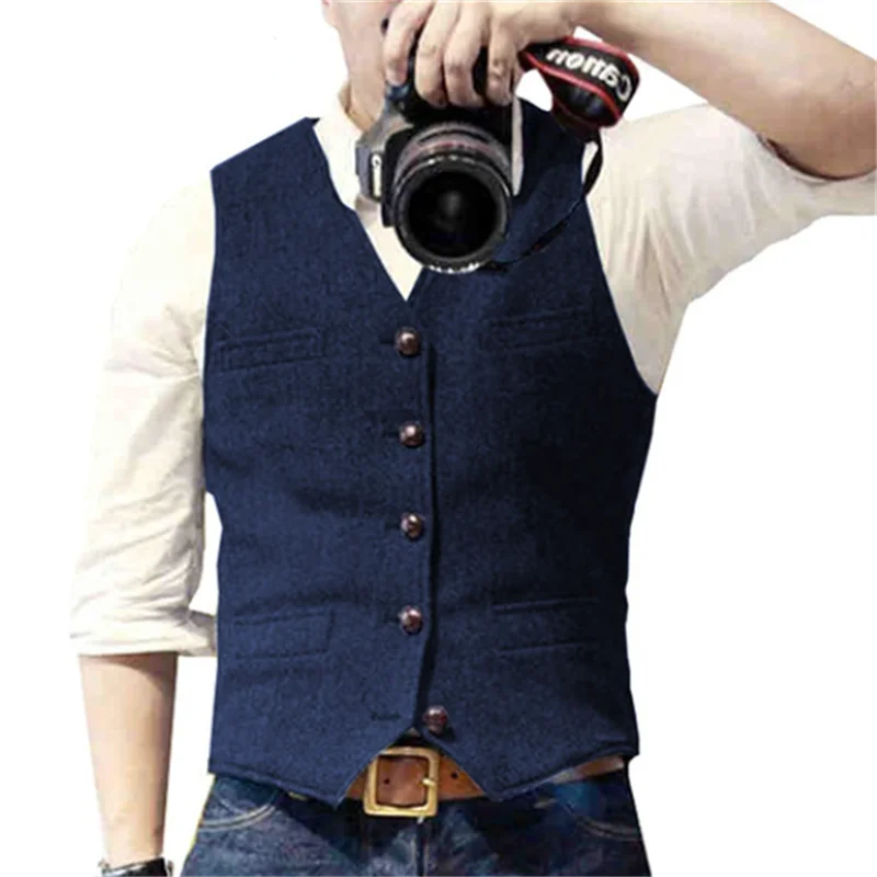 Padded Herringbone Retro Vest