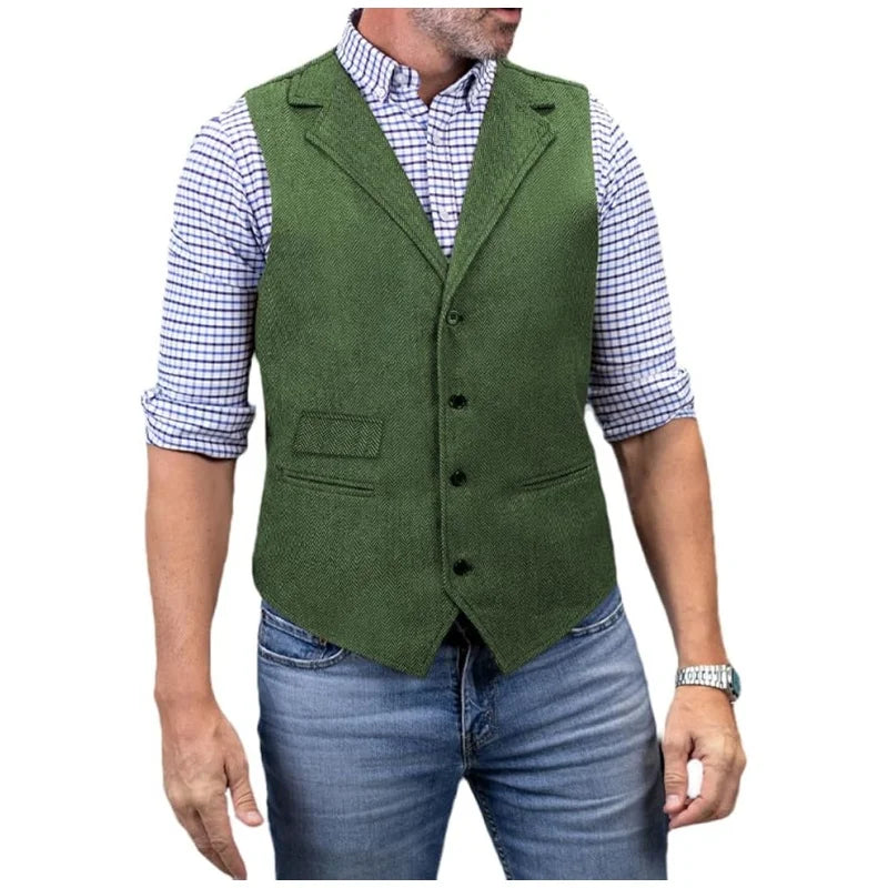 Herringbone Tweed Waistcoat